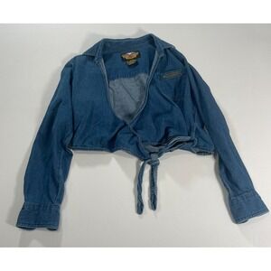 Harley Davidson Vintage 90's Denim Wrap Top - Women's Medium